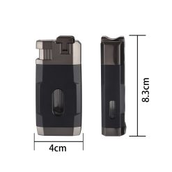 Alternative view of Silver Match Double Jetflames Lighter + Cutter