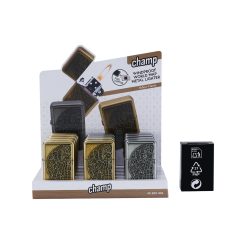 Champ High Windproof World Map Metal Benzin Lighter
